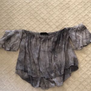 Off the Shoulder Grey Top
